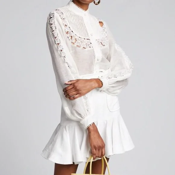 Zimmermann Super Eight Butterfly Button Front Shirt 0
